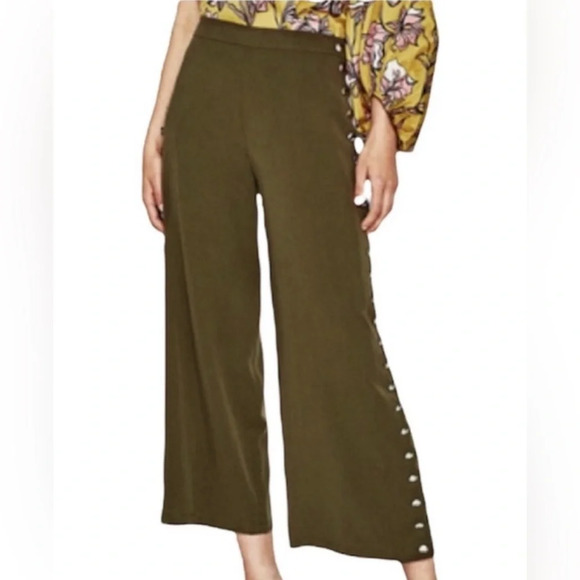 Zara Army Green Embellished Pants - Picture 1 of 13